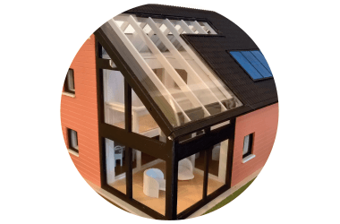 Dachaufbau beim Haus-im-Haus-Prinzip